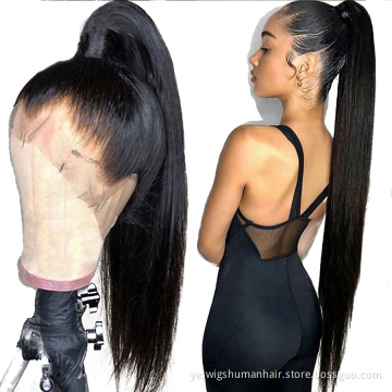 Cheap Straight Hd Transparent Full 13X6 Lace Frontal Closure Wig Mink Brazilian Cuticle Aligned  Pre Plucked Natural Human Hair